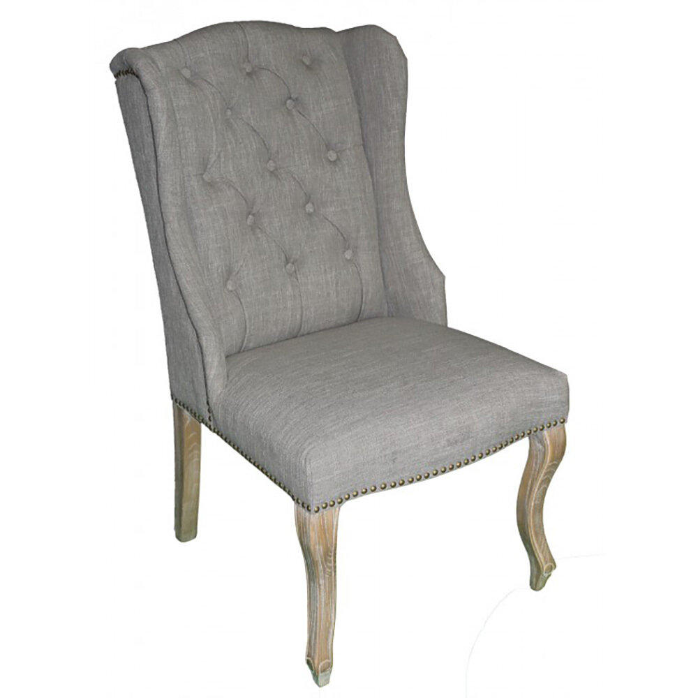 Weathered Oak/Smoke Gray Wing Captions Chair