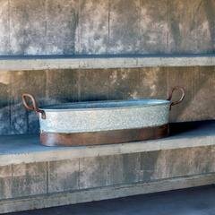 Estate Oblong Galvanized Planter