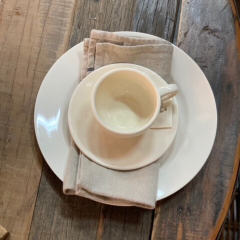 Creamware Cafe Coffee Cup & Saucer Creamware Cafe Coffee Cup & Saucer