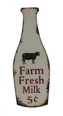 Metal Milk Bottle Sign (DISPLAY ONLY)