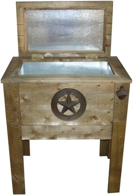 Wooden Single 57 Qt Cooler w/Star Wooden Single 57 Qt Cooler w/Star