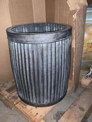 Small Tall Tin Corrugated Planter Small Tall Tin Corrugated Planter