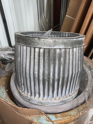 Small Tin Corrugated Planter Small Tin Corrugated Planter