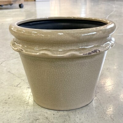 Piecrust Glazed Ceramic Pot Planter