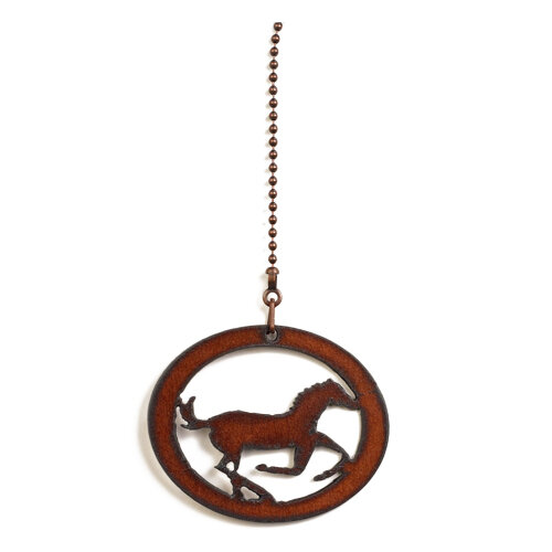 Rustic Horse In Circle Fan Pull
