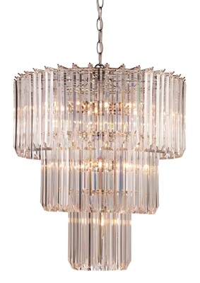 Tranquility Polish Chrome 9 Lt 3 Tier Chandelier (DISPLAY ONLY) Tranquility Polish Chrome 9 Lt 3 Tier Chandelier (DISPLAY ONLY)