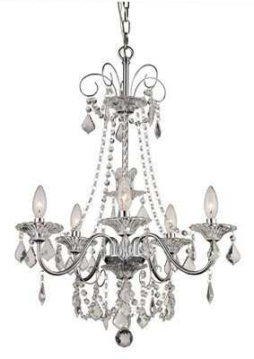 Niagra Polished Chrome 5 Lt Chandelier (DISPLAY ONLY) Niagra Polished Chrome 5 Lt Chandelier (DISPLAY ONLY)