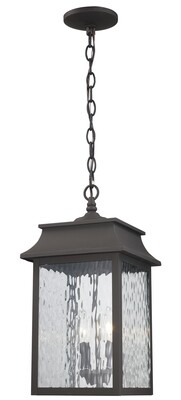 Weathered Bronze 2 Lt Hanging Lantern w/Clear Glass Weathered Bronze 2 Lt Hanging Lantern w/Clear Glass