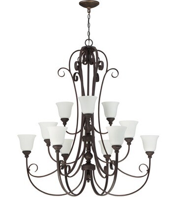 Barrett Place Mocha Bronze 12 Lt Chandelier (DISPLAY ONLY)