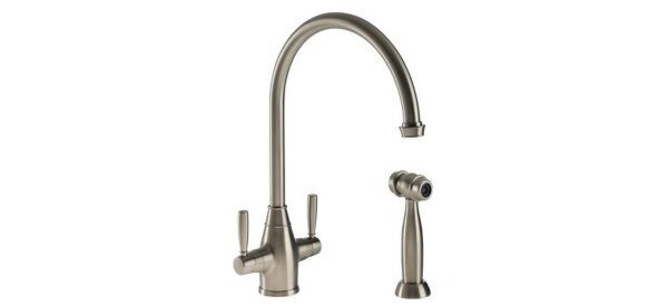 Exeter Brushed Brass 2 Handle Kitchen Faucet w/Spray (DISPLAY ONLY)