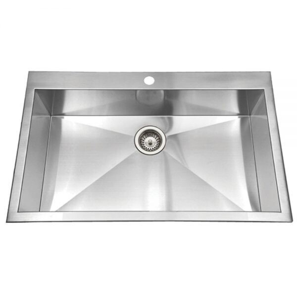 Contrive Stainless Steel Single 18 Gauge Top Mount Kitchen Sink