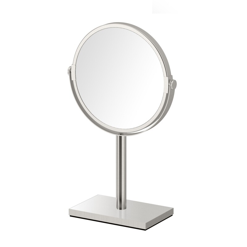 Satin Nickel 3X Magnified Round Mirror Satin Nickel 3X Magnified Round Mirror