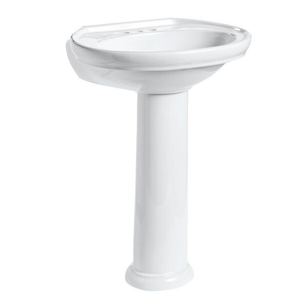 Waverly White 8"CC Pedestal Basin Only & Waverly White Pedestal Base/Leg (SOLD AS SET) (1) 920536 & (1) 920537