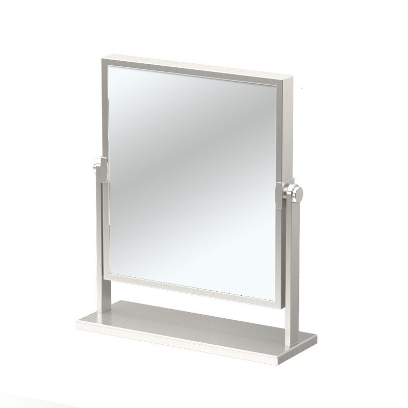 Satin Nickel 3X Square Mirror - One Side Satin Nickel 3X Square Mirror - One Side