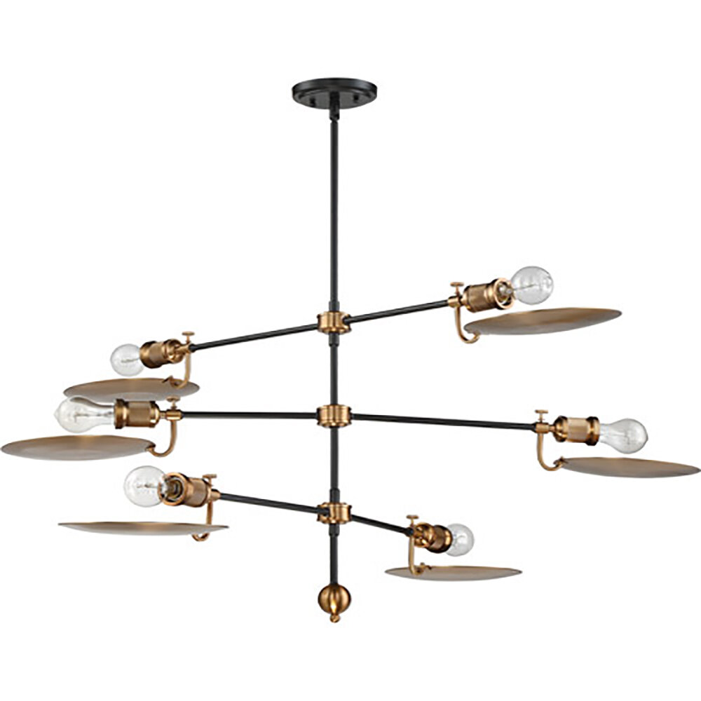 Eclipse Patina Aged Bronze 6 Lt Chandelier (DISPLAY ONLY)