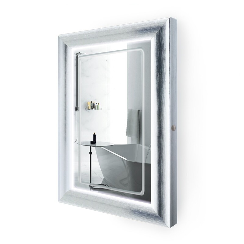 24 24" x 36" Elise Silver LED Mirror