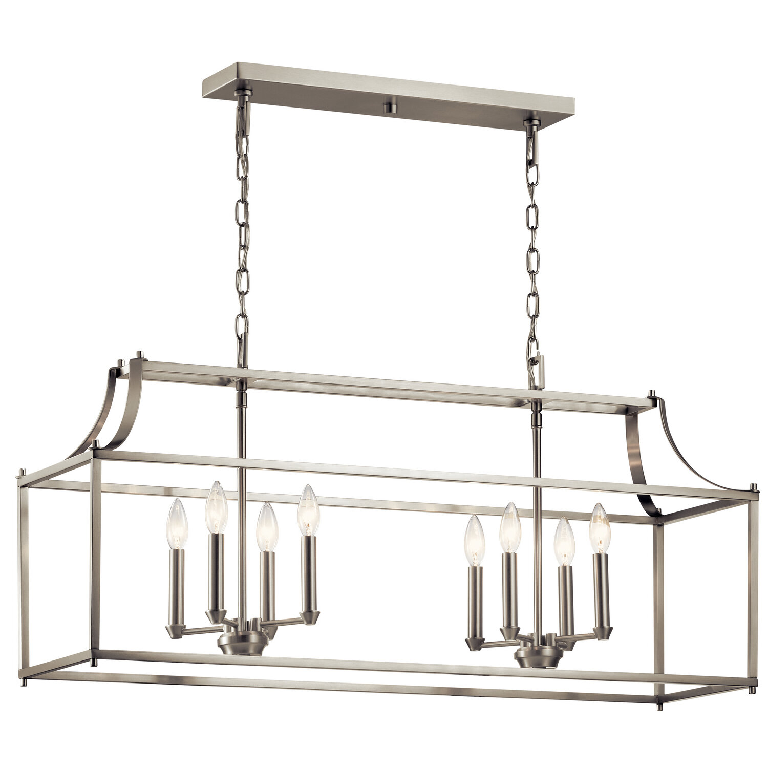 Morrigan Brush Nickel 8 Lt Linear Chandelier (DISPLAY ONLY)