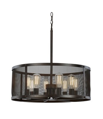 Mesh Rubbed Oil Bronze 8 Lt Pendant (DISPLAY ONLY)