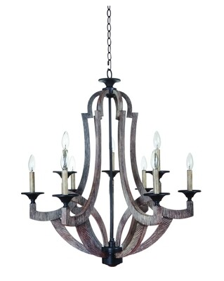 Winton Weathered Pine 9 Lt Chandelier (DISPLAY ONLY)