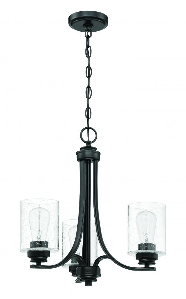 Bolden Flat Black 3 Lt Chandelier (DISPLAY ONLY) "ALL SALES FINAL"