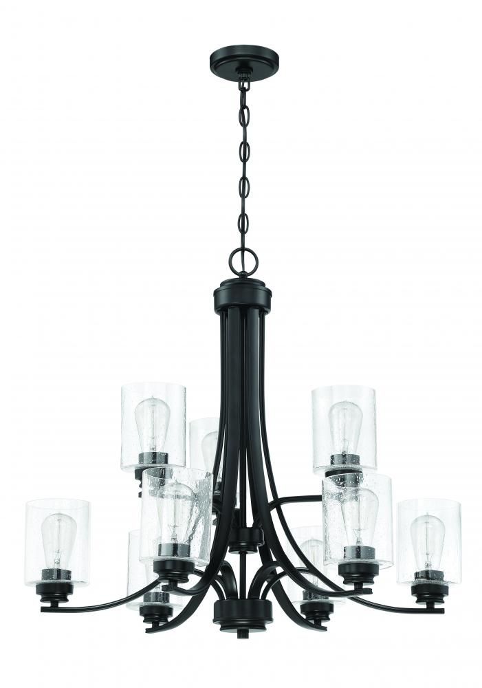 Bolden Flat Black 9 Lt Chandelier (DISPLAY ONLY) "ALL SALES FINAL"