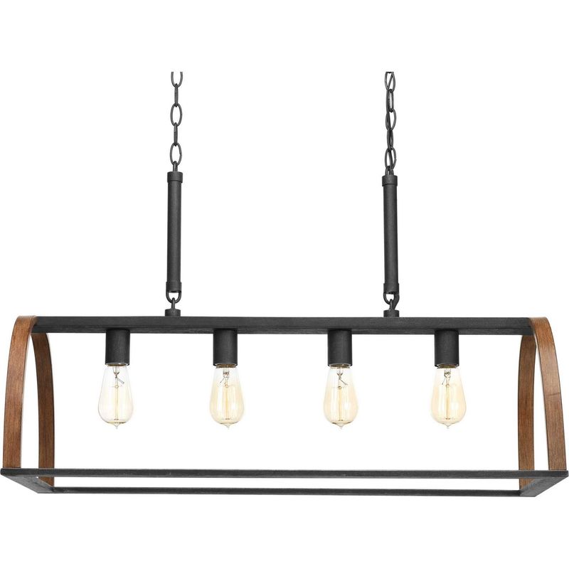 Trestle Gild Iron/Gold Oak 4 Lt Chandelier (DISPLAY ONLY) "ALL SALES FINAL"