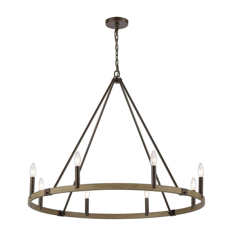 Transitions Oil Rub Bronze/Aspen 8 Lt Chandelier (DISPLAY ONLY) "ALL SALES FINAL"