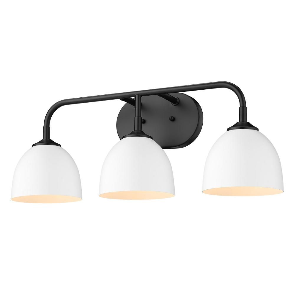 Zoey Matte Black 3 Lt Vanity  (DISPLAY ONLY) "ALL SALES FINAL"
