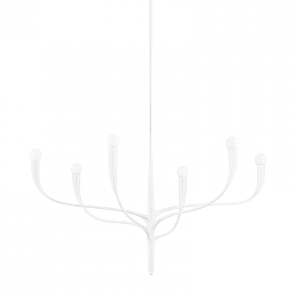 Labra White Plaster 6 Lt Chandelier (DISPLAY ONLY) "ALL SALES FINAL"