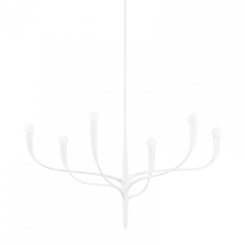 Labra White Plaster 6 Lt Chandelier (DISPLAY ONLY) Labra White Plaster 6 Lt Chandelier (DISPLAY ONLY) "ALL SALES FINAL"