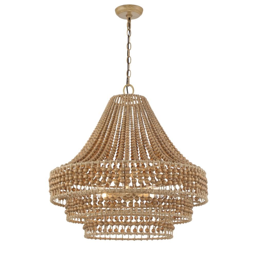 Silas Burnish Silver 6 Lt Chandelier (DISPLAY ONLY) "ALL SALES FINAL"