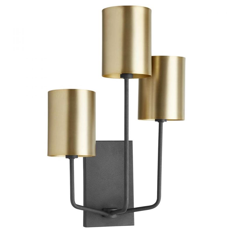 Harmony Black/Aged Brass 3 Lt Wall Mount (DISPLAY ONLY) "ALL SALES FINAL"