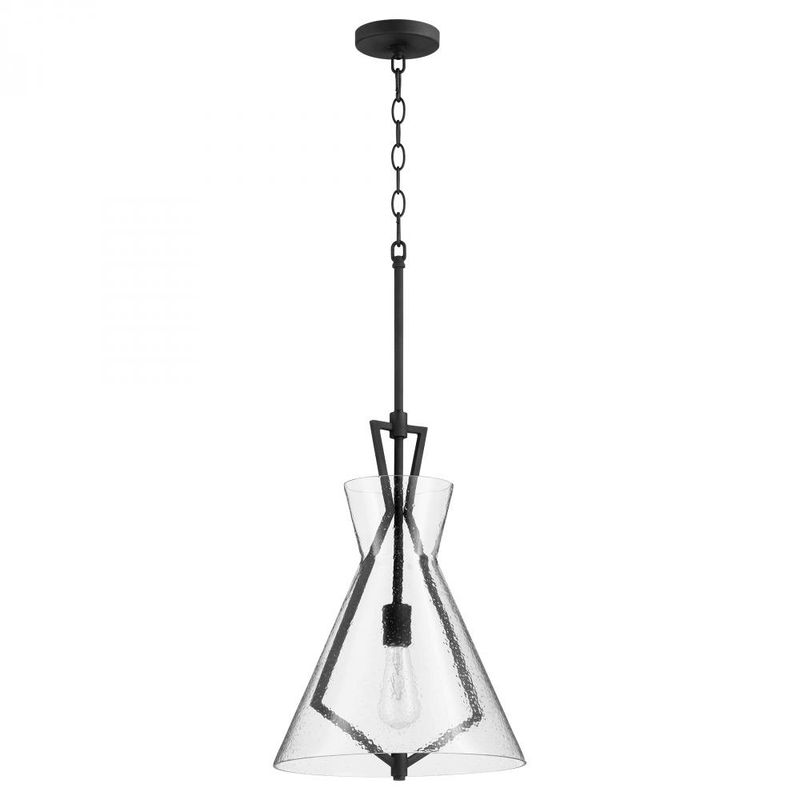 Black 1 Lt Pendant w/Seeded Glass (DISPLAY ONLY) Black 1 Lt Pendant w/Seeded Glass (DISPLAY ONLY) "ALL SALES FINAL"