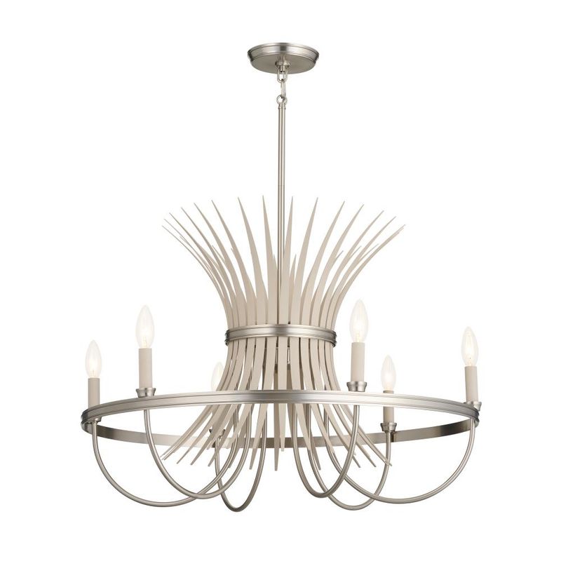 Baile Brush Nickel 6 Lt Chandelier (DISPLAY ONLY) "ALL SALES FINAL"