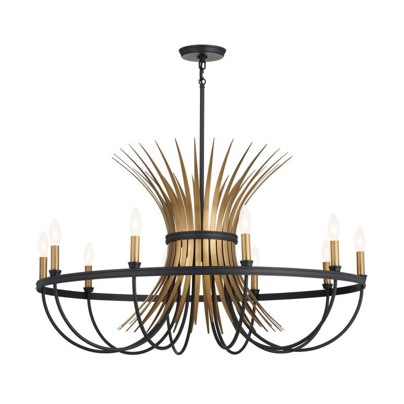 Baile Natural Brass/Black 10 Lt Chandelier (DISPLAY ONLY) Baile Natural Brass/Black 10 Lt Chandelier (DISPLAY ONLY) "ALL SALES FINAL"