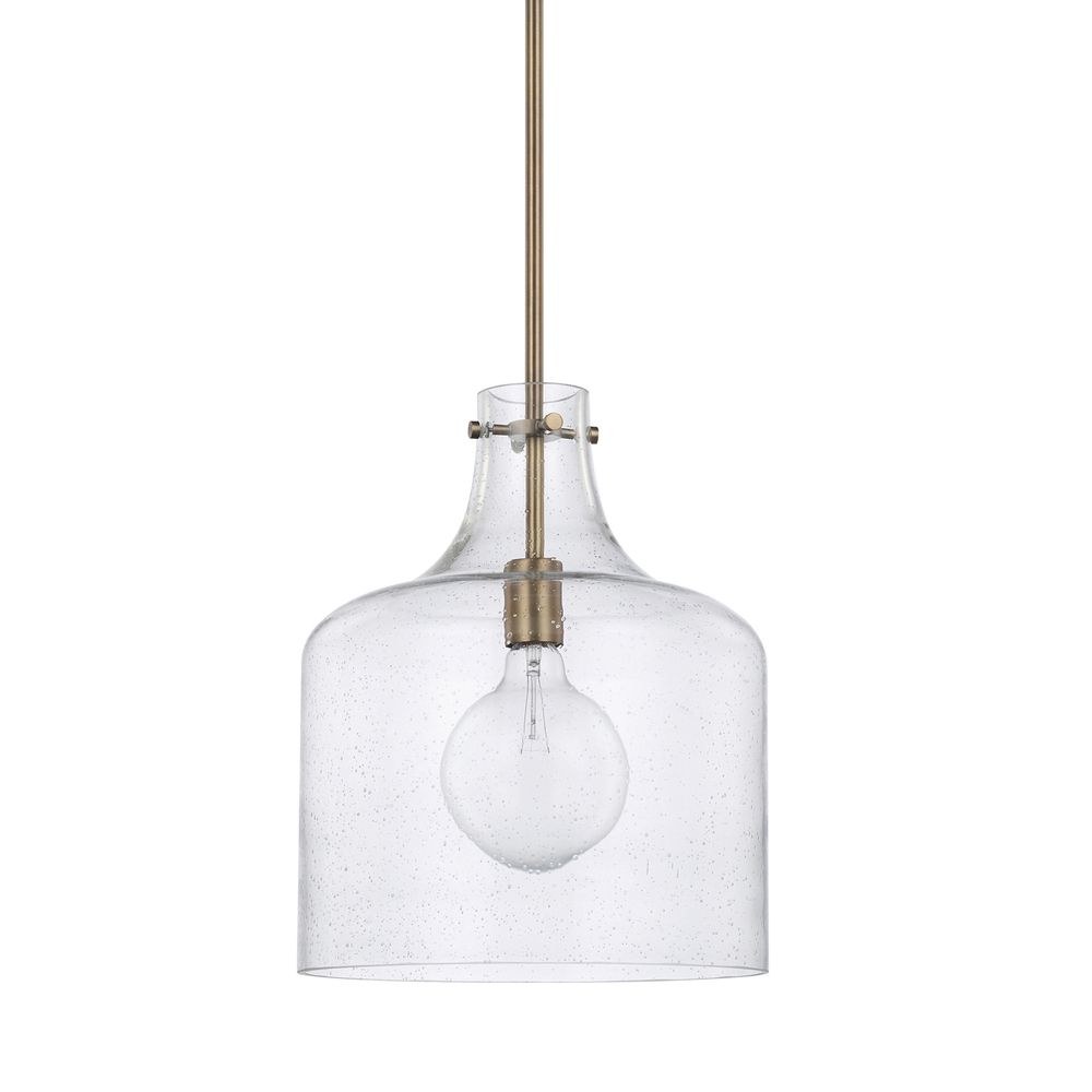 Crawford Aged Brass 1 Lt Pendant (DISPLAY ONLY) "ALL SALES FINAL"