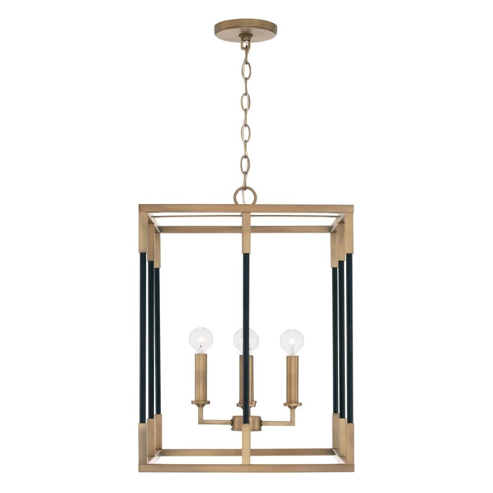Bleeker Aged Brass/Black 4 Lt Large Foyer (DISPLAY ONLY) "ALL SALES FINAL"