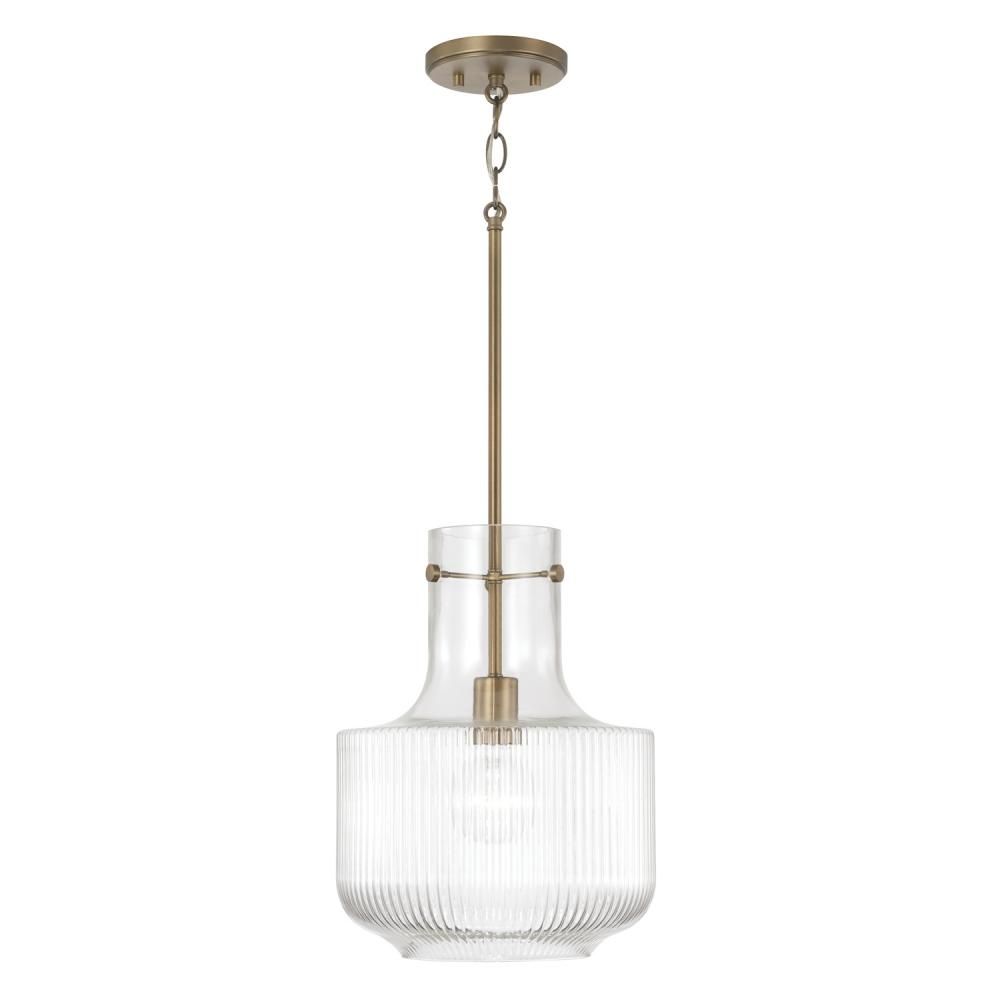 Nyla Aged Brass 1 Lt Pendant (DISPLAY ONLY) "ALL SALES FINAL"