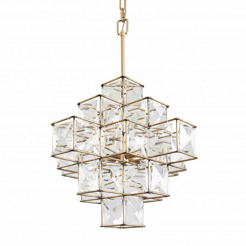 Cubic Calypso Gold 6 Lt Chandelier (DISPLAY ONLY) Cubic Calypso Gold 6 Lt Chandelier (DISPLAY ONLY) "ALL SALES FINAL"