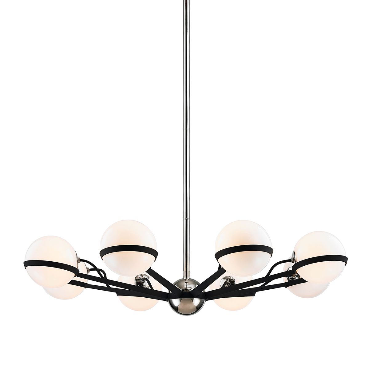 Ace Black w/Nickel 8 Lt Chandelier (DISPLAY ONLY) "ALL SALES FINAL"