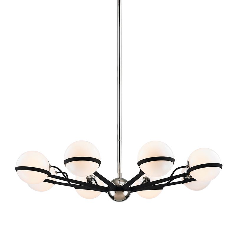 Ace Black w/Nickel 8 Lt Chandelier (DISPLAY ONLY) Ace Black w/Nickel 8 Lt Chandelier (DISPLAY ONLY) "ALL SALES FINAL"