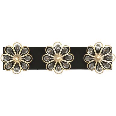 Poppy Matte Black/Warm Brass 3 Lt Vanity (DISPLAY ONLY) "ALL SALES FINAL"