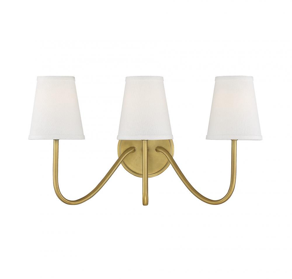 Natural Brass 3 Lt Sconce (DISPLAY ONLY) "ALL SALES FINAL"