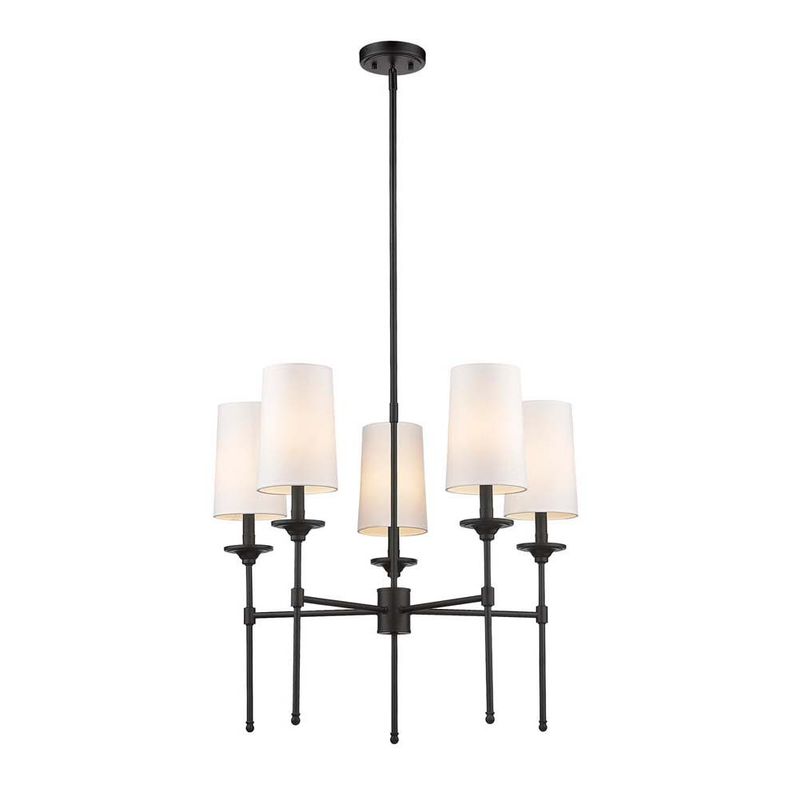 Emily Matte Black 5 Lt Chandelier (DISPLAY ONLY) "ALL SALES FINAL"