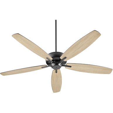 Breeze 60" Ceiling Fan w/Matte Black & Weathered Oak Blades "ALL SALES FINAL"