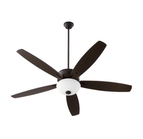 Breeze 60" Ceiling Fan w/Oil Bronze & Weathered Oak Blades & Light Kit "ALL SALES FINAL"