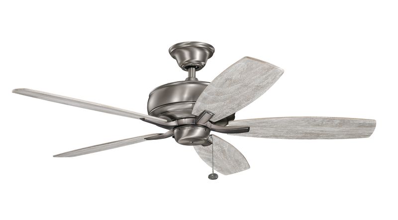 Terra 52" Burnished Antique Pewter Ceiling Fan w/Weathered White Walnut/Dark Cherry Blades "ALL SALES FINAL"