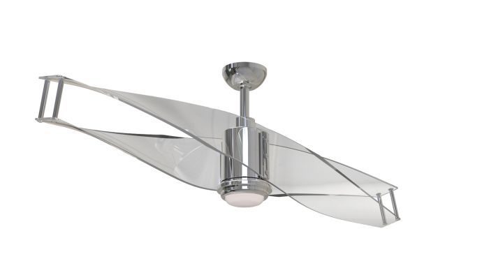 56" Illusion Polish Nickel 2 Blade Ceiling Fan  (DISPLAY ONLY)
