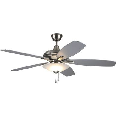 52" Jamison Brush Polish Nickel Ceiling Fan w/Blades & Light Kit (DISPLAY ONLY)