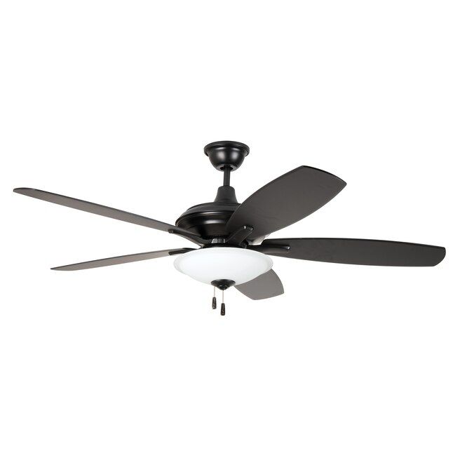 52 52" Jamison Matte Black Ceiling Fan w/Blades & LED Light Kit
